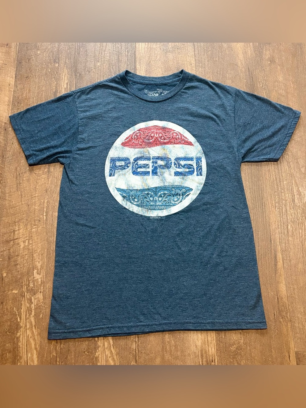 Pepsi Short Sleeve T-Shirt in Navy with Red & Blue Logo